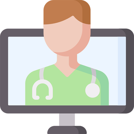 doctor on computer icon