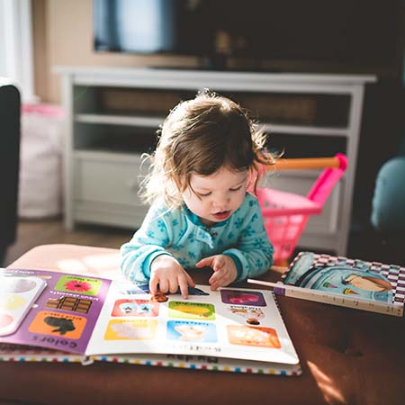 toddler reading book