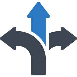icon of blue and grey arrows pointing in different directions